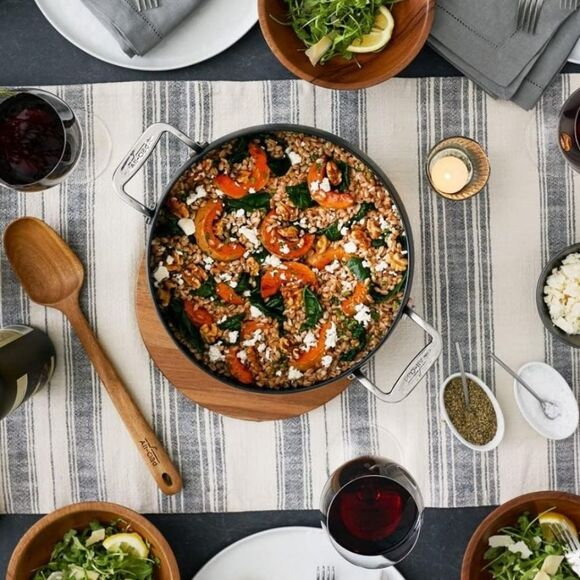 All-Clad HA1 Nonstick 6QT Dutch Oven w/Lid, Acacia Wood Trivet, & Spoon - Picture 2 of 9